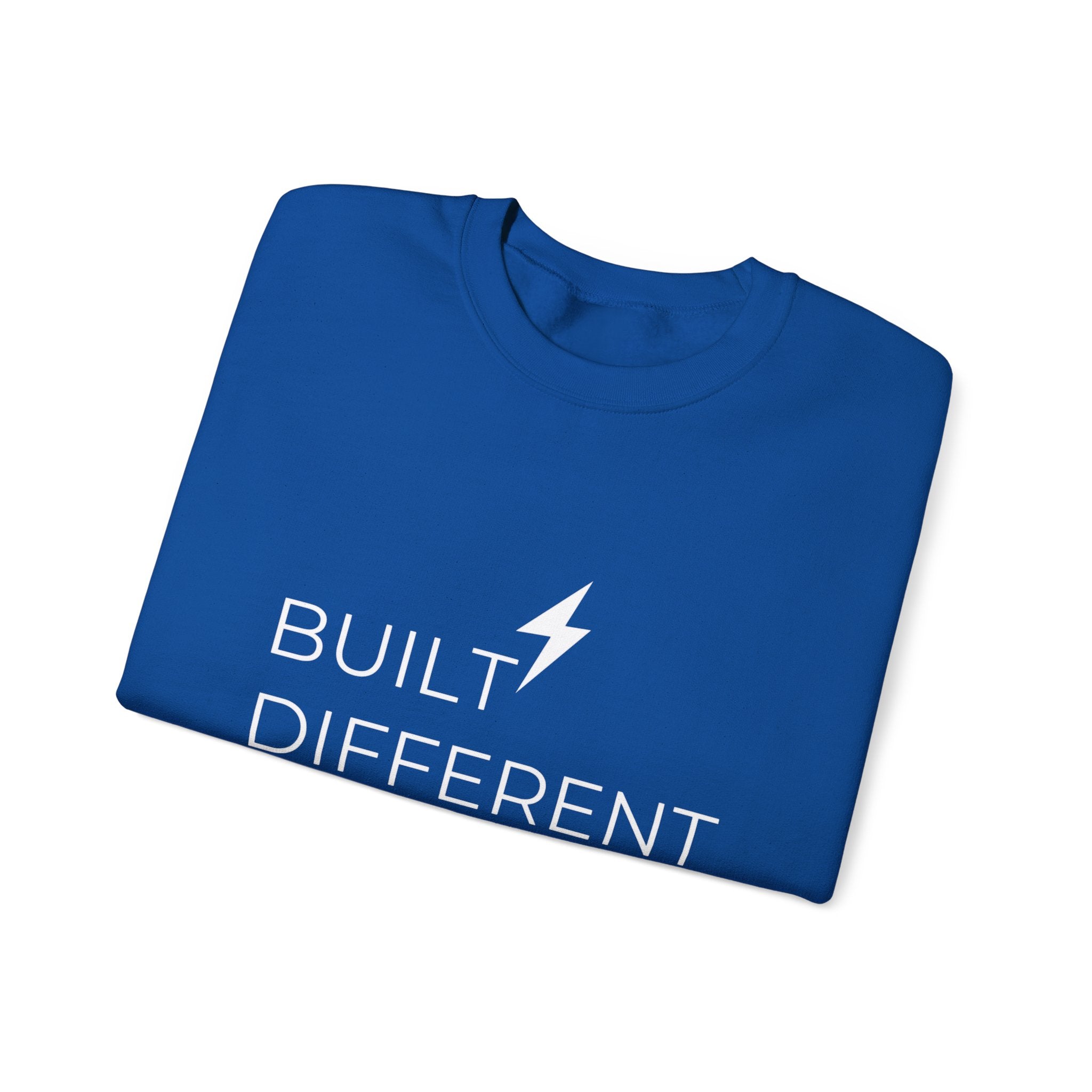 Built Different Sweatshirt, Motivational Crewneck Sweatshirt, Inspirational Quote Sweater, Confidence Streetwear, Unisex Gift , 12 Colors