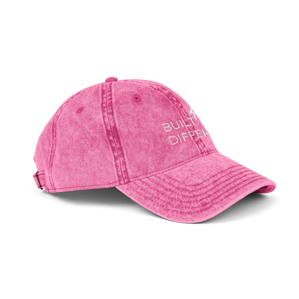 Vintage Embroidered Cap – “Built Different” | Unisex Streetwear Hat, 6 Colors