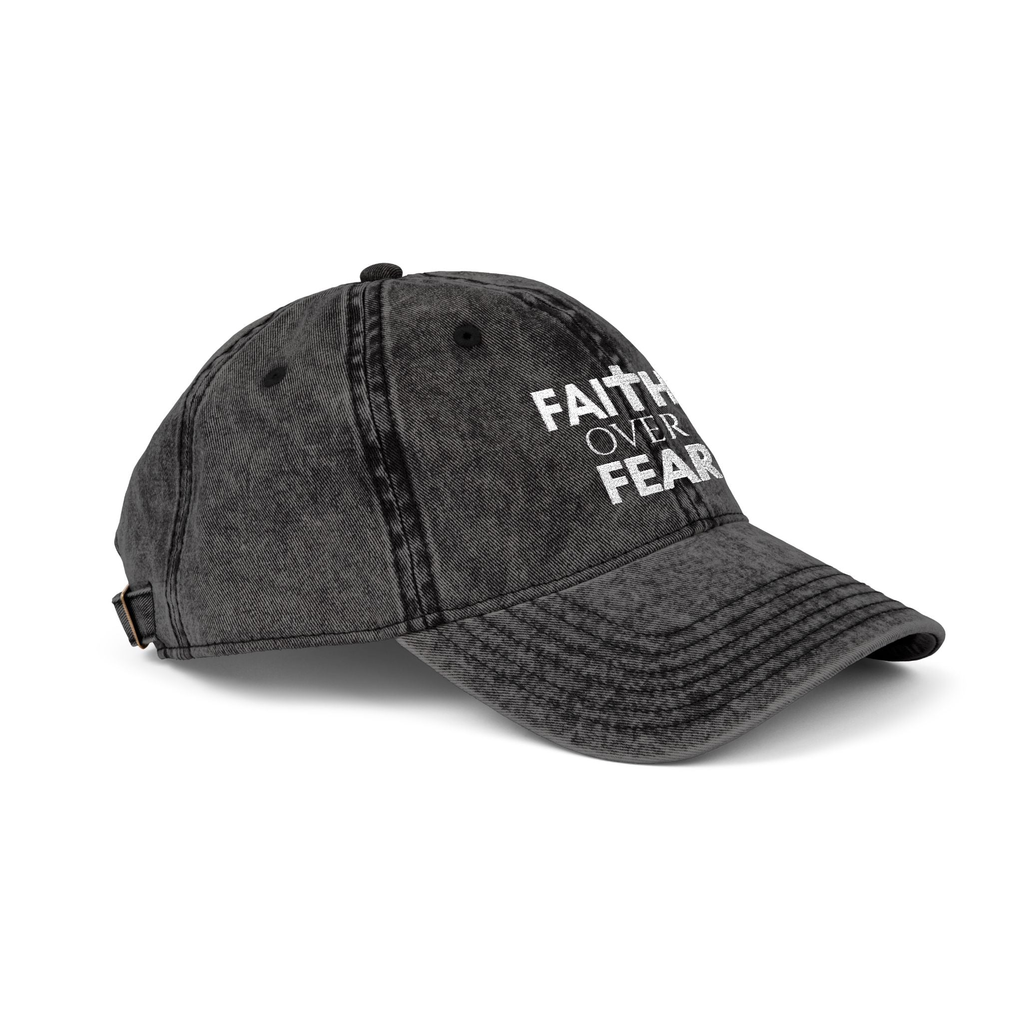 Faith Over Fear Vintage Cap – Embroidered Inspirational Dad Hat 6 Colors