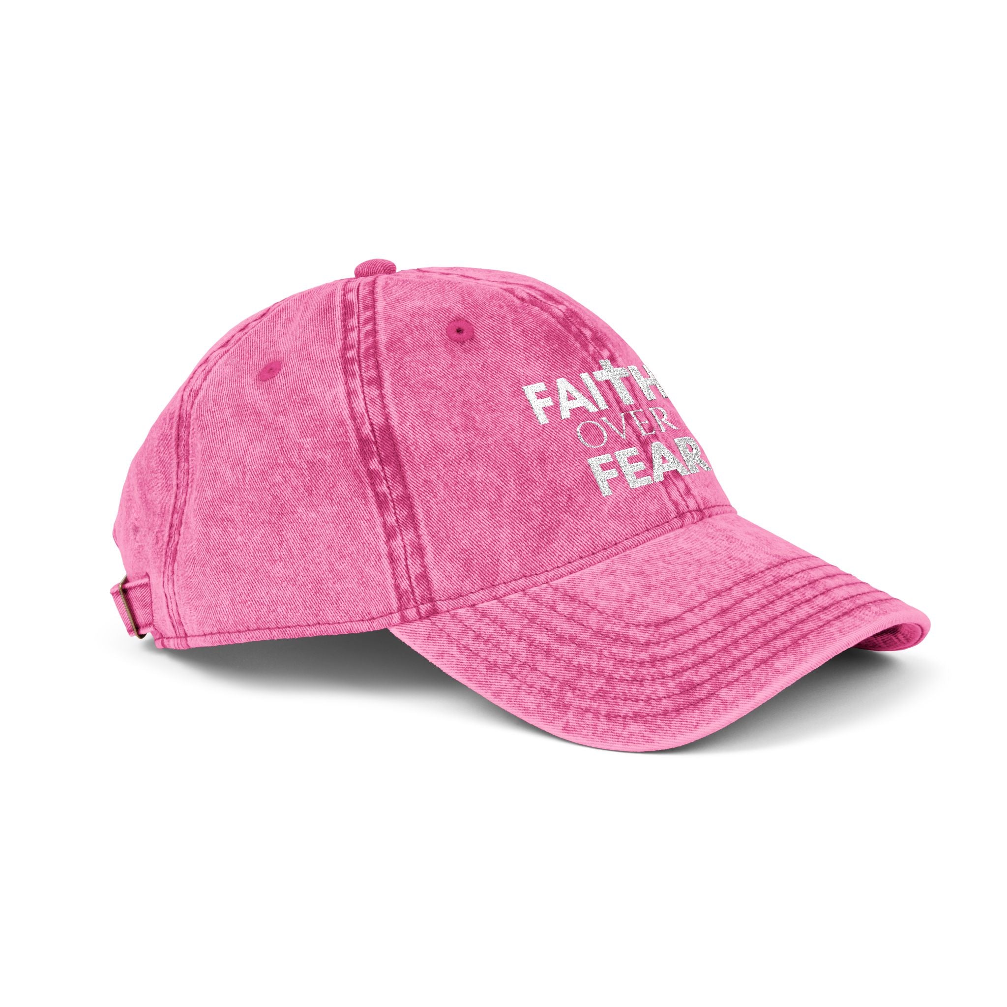 Faith Over Fear Vintage Cap – Embroidered Inspirational Dad Hat 6 Colors