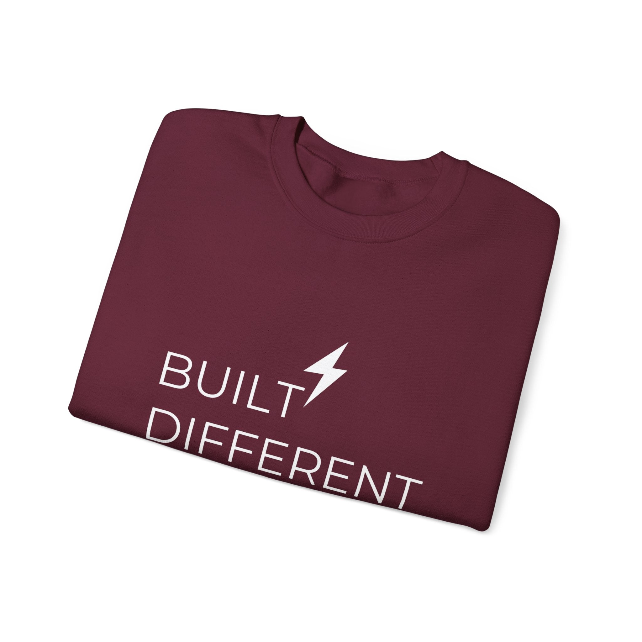 Built Different Sweatshirt, Motivational Crewneck Sweatshirt, Inspirational Quote Sweater, Confidence Streetwear, Unisex Gift , 12 Colors