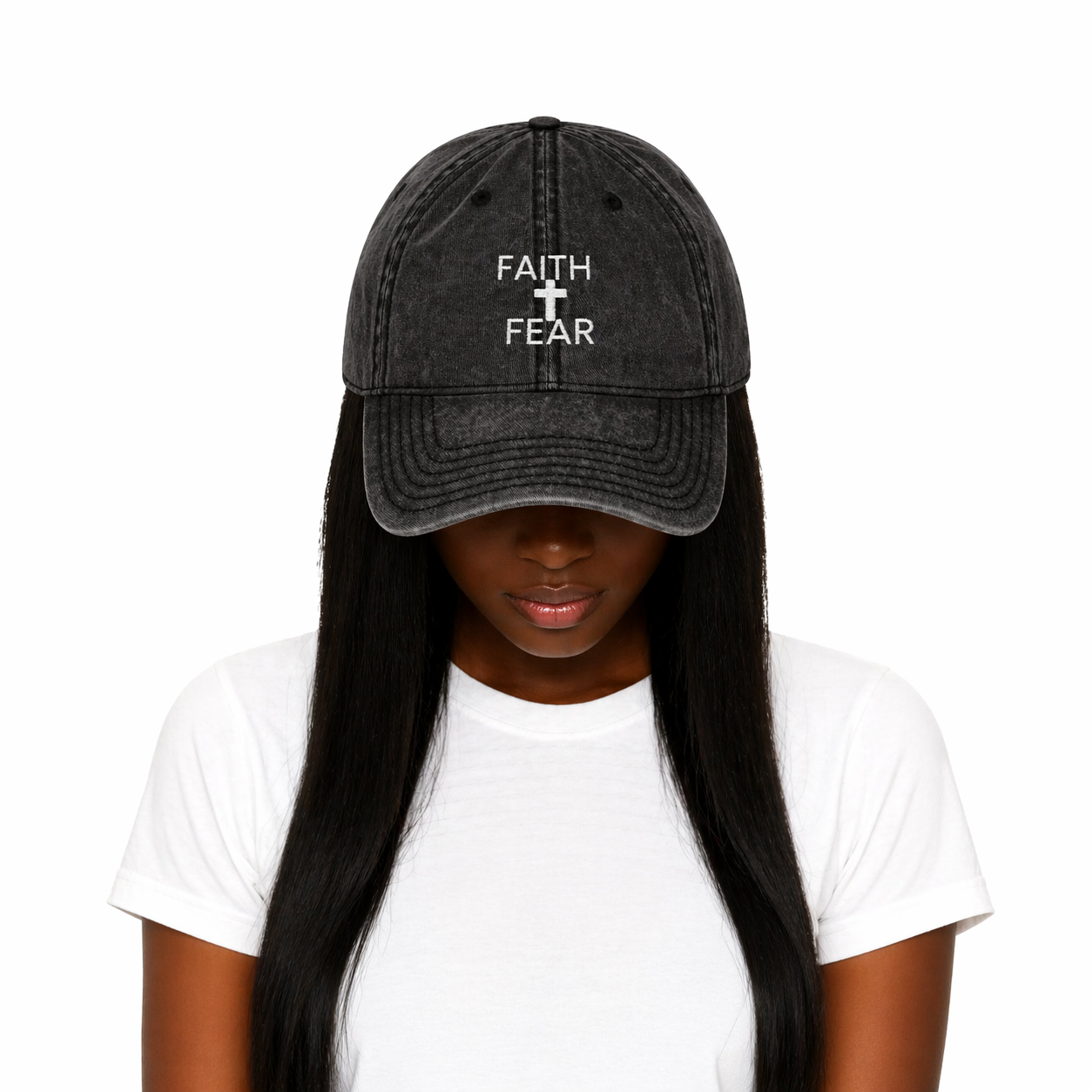 Faith Over Fear Vintage Cap , Premium Embroidered Cotton Hat, Timeless Streetwear , 4 Colors