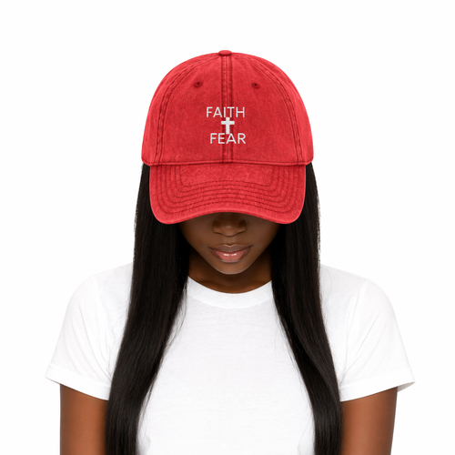 Faith Over Fear Vintage Cap , Premium Embroidered Cotton Hat, Timeless Streetwear , 4 Colors