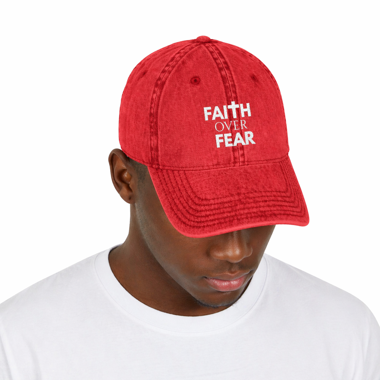 Faith Over Fear Vintage Cap – Embroidered Inspirational Dad Hat 6 Colors