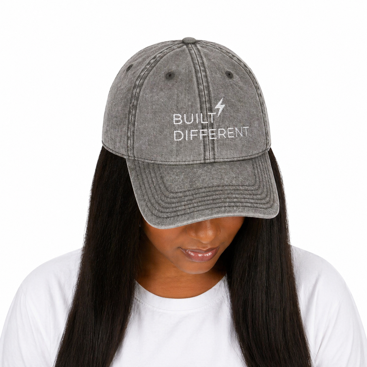 Vintage Embroidered Cap – “Built Different” | Unisex Streetwear Hat, 6 Colors