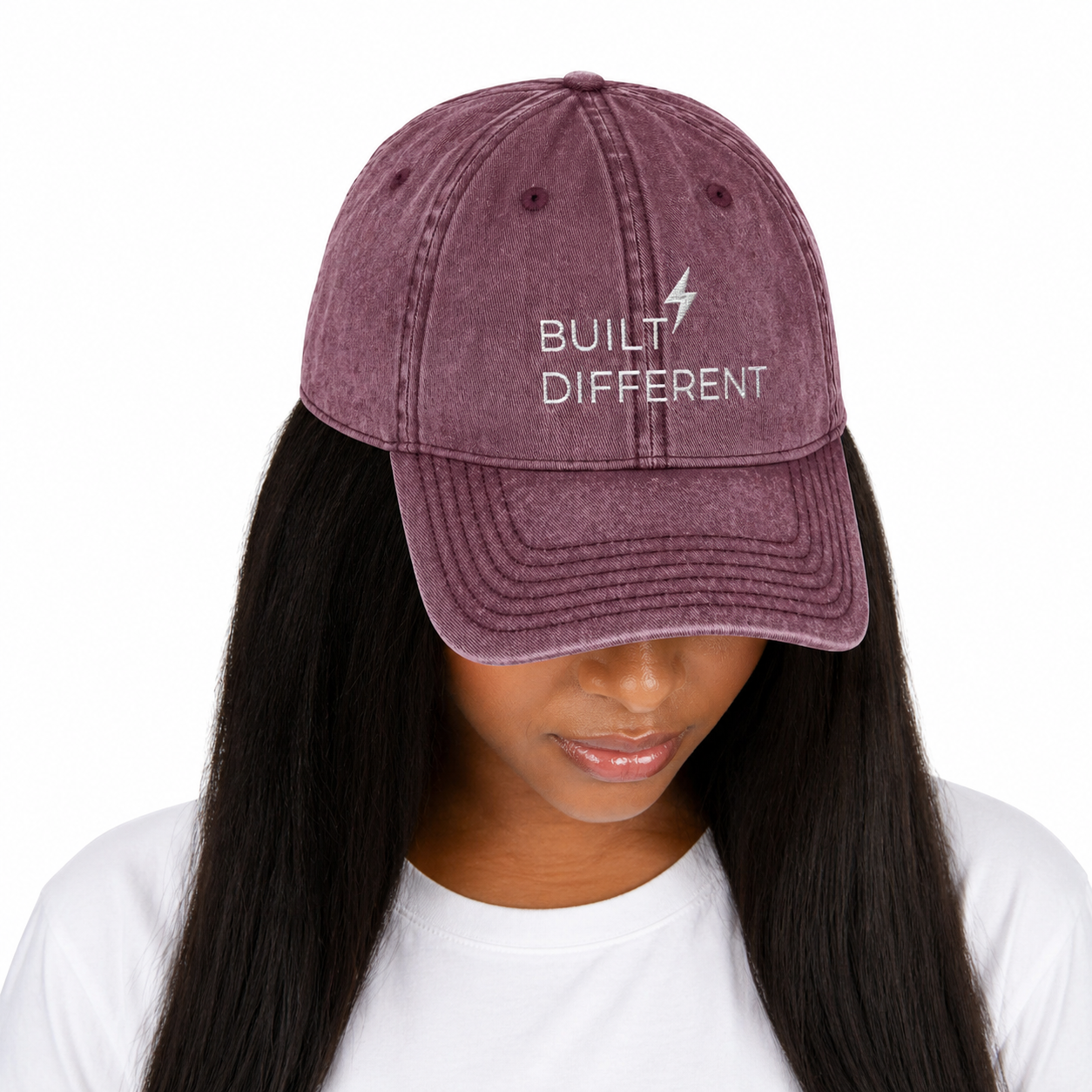 Vintage Embroidered Cap – “Built Different” | Unisex Streetwear Hat, 6 Colors