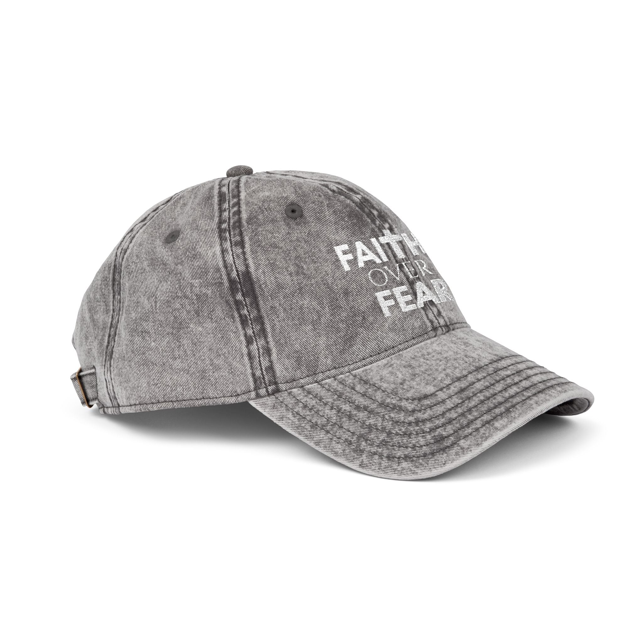 Faith Over Fear Vintage Cap – Embroidered Inspirational Dad Hat 6 Colors