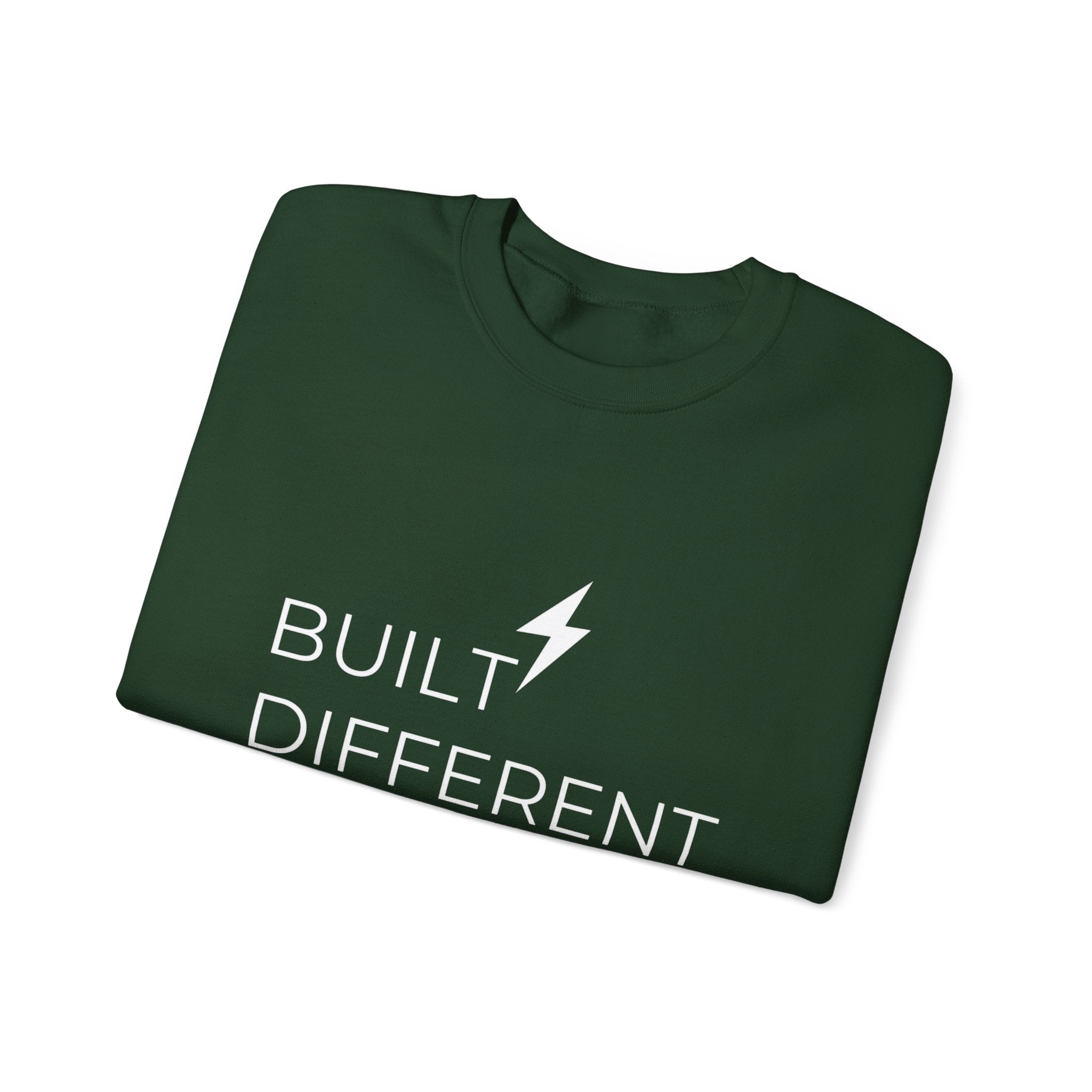 Built Different Sweatshirt, Motivational Crewneck Sweatshirt, Inspirational Quote Sweater, Confidence Streetwear, Unisex Gift , 12 Colors