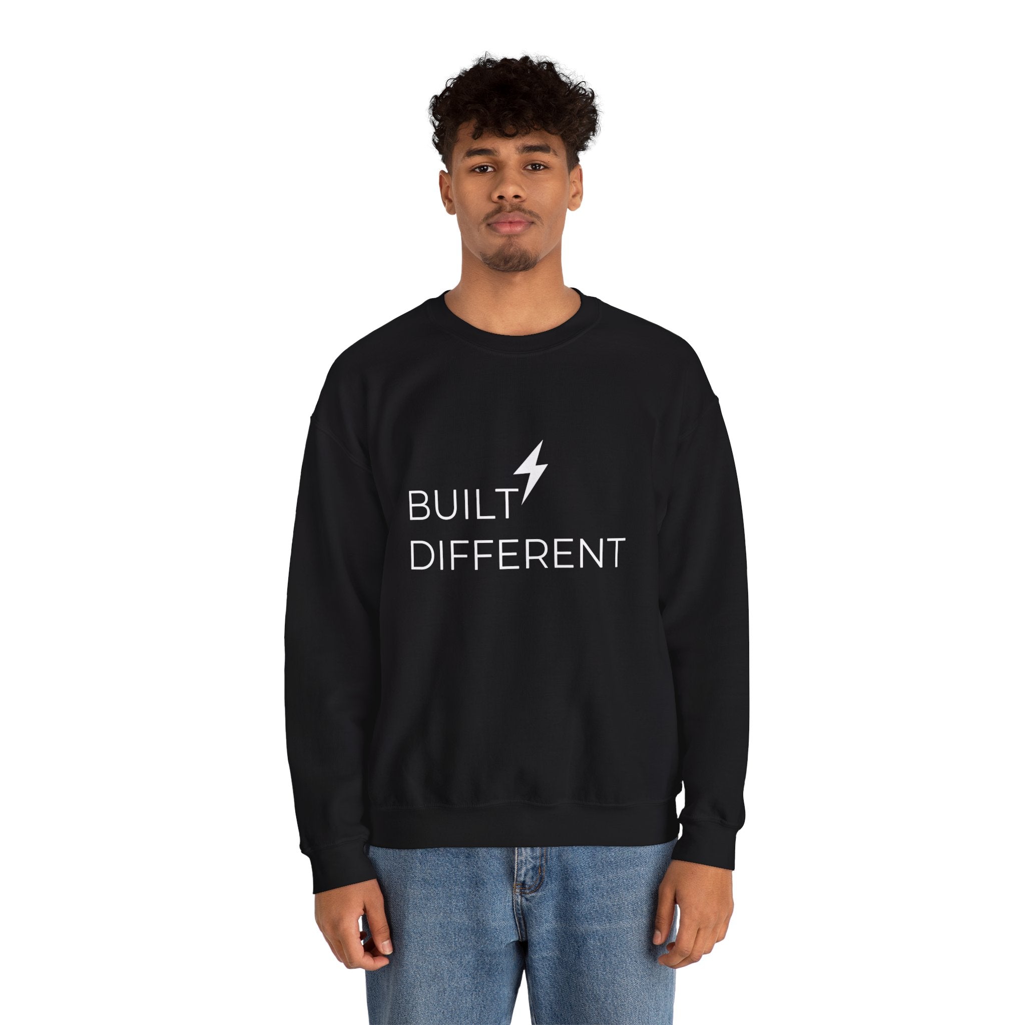 Built Different Sweatshirt, Motivational Crewneck Sweatshirt, Inspirational Quote Sweater, Confidence Streetwear, Unisex Gift , 12 Colors