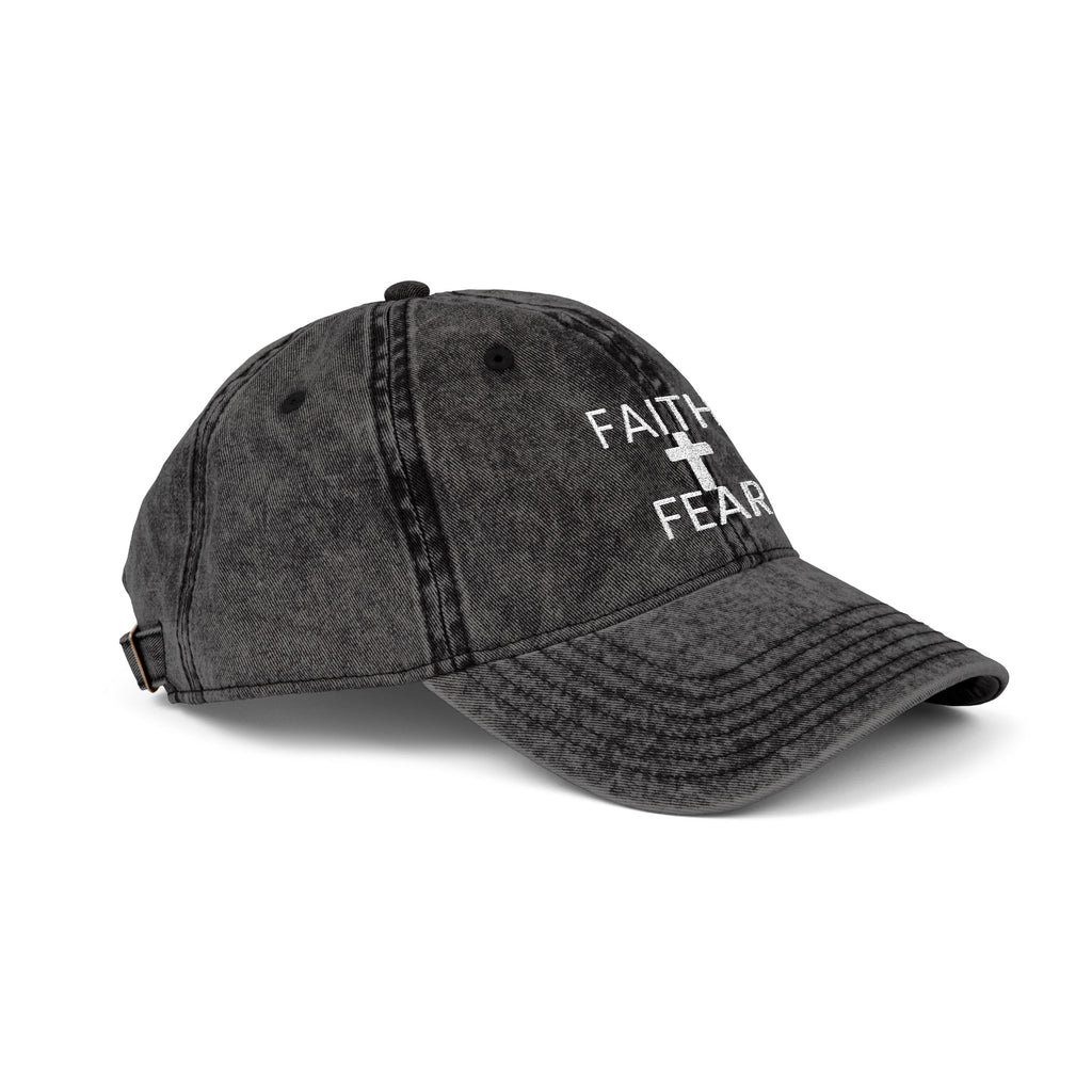 Faith Over Fear Vintage Cap , Premium Embroidered Cotton Hat, Timeless Streetwear , 4 Colors