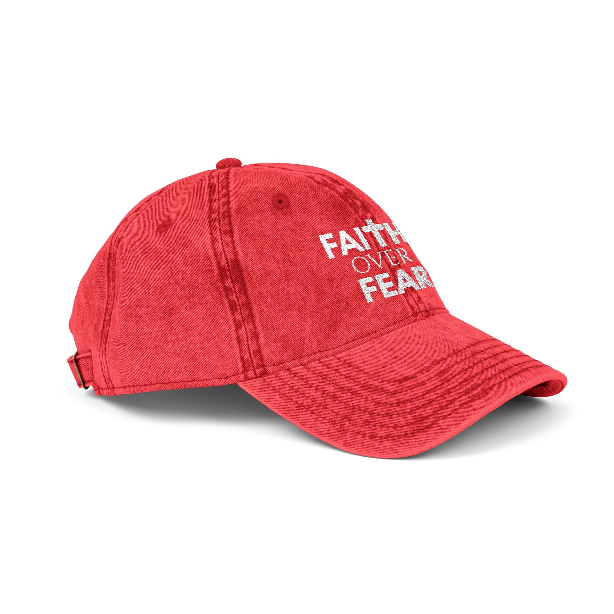Faith Over Fear Vintage Cap – Embroidered Inspirational Dad Hat 6 Colors