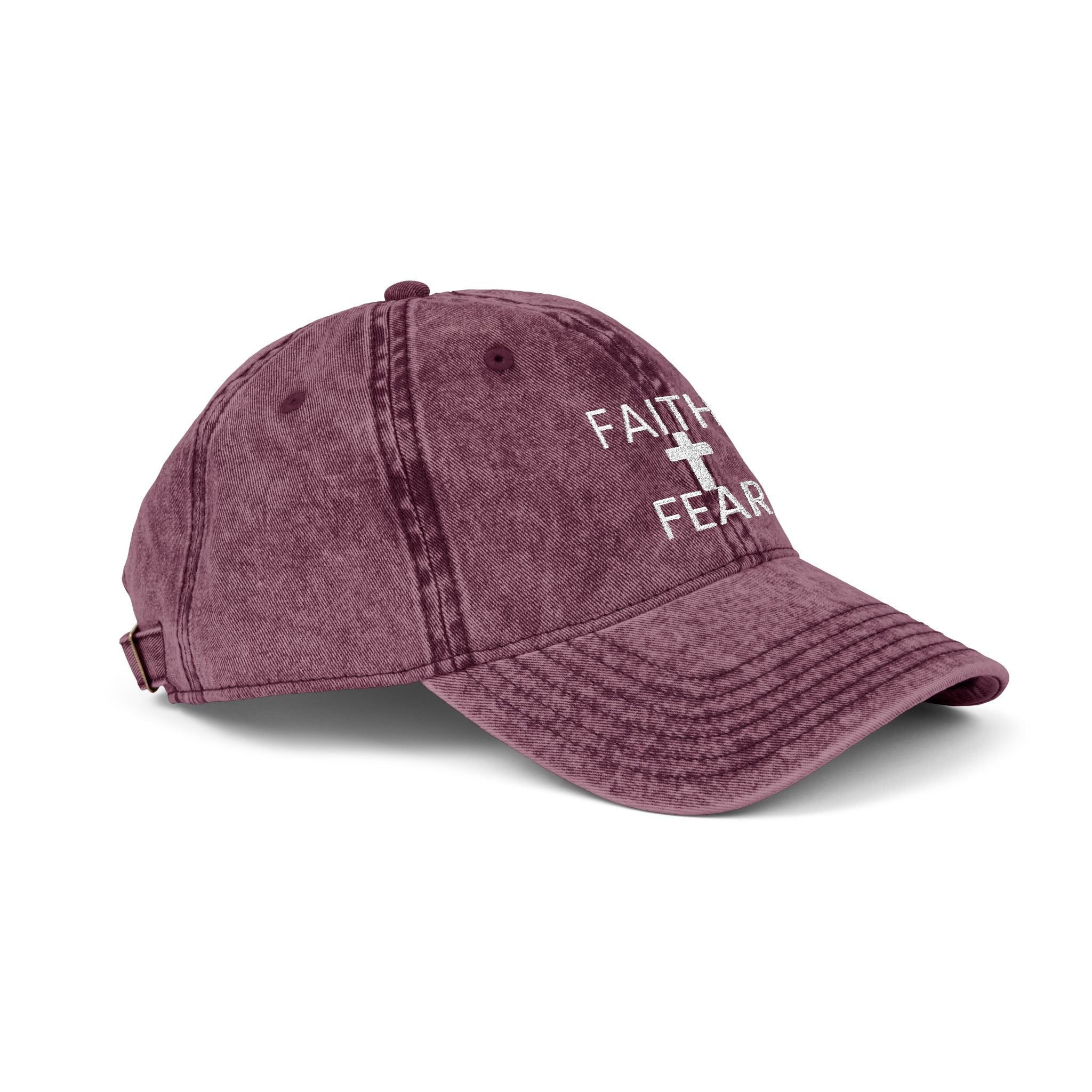Faith Over Fear Vintage Cap , Premium Embroidered Cotton Hat, Timeless Streetwear , 4 Colors